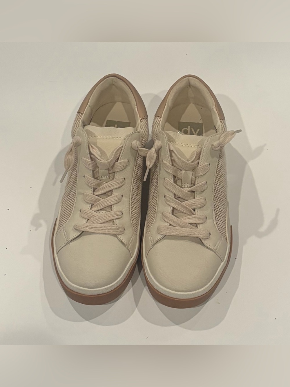 DV by Dolce Vita Harryson Mesh Lace-Up Sneakers - Cream Size 8